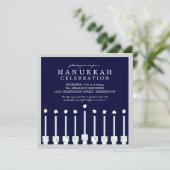 Chanukka Menorah mit Kerzen im Tupfen Einladung (Stehend Vorderseite)