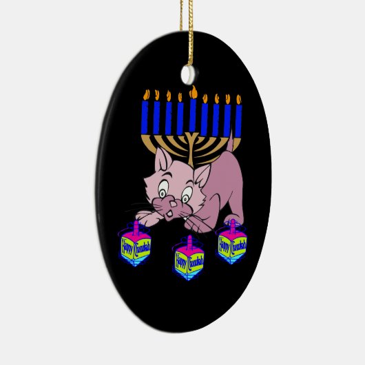 Chanukka-Miezekatze Keramikornament (Rechts)