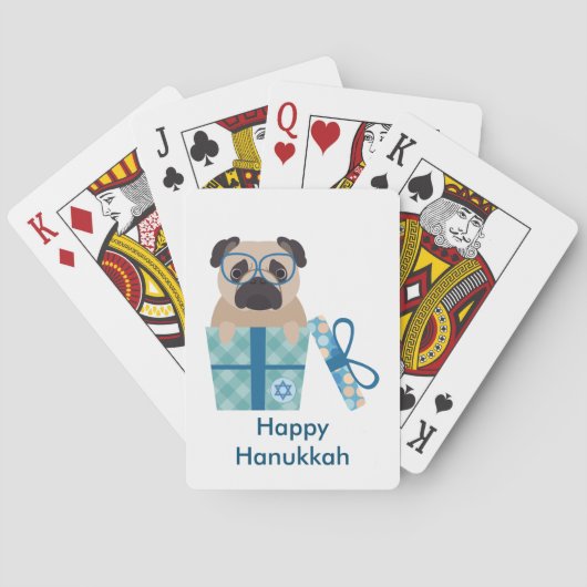 Chanukka-Mops-Geschenk Spielkarten (Rückseite)