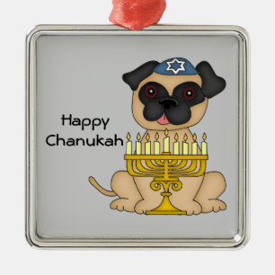 Chanukka-Mops-Hund Ornament Aus Metall
