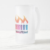 Chanukka-Regenbogen Menorah Mattglas Bierglas (VorderseiteRechts)