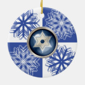 Chanukka-Schneeflocke-Davidsstern Keramik Ornament (Hinten)