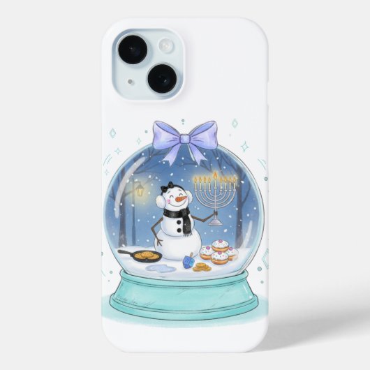 Chanukka-Schneekugel Case-Mate iPhone Hülle (Rückseite)