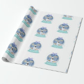 Chanukka-Schneekugel Geschenkpapier (Ungerollt)