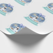 Chanukka-Schneekugel Geschenkpapier (Ecke)