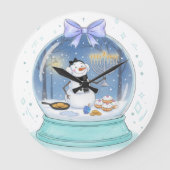 Chanukka-Schneekugel Große Wanduhr (Vorderseite)