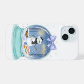 Chanukka-Schneekugel iPhone 15 Hülle (Rückseite (Horizontal))