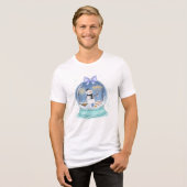 Chanukka-Schneekugel Tri-Blend Shirt (Vorderseite voll)