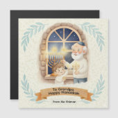 Chanukka-Segen - Großvater und Kind Magneteinladung (Vorne/Hinten)