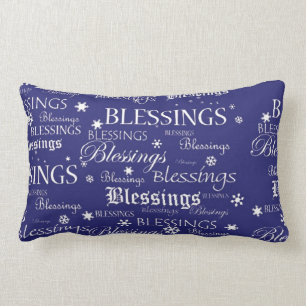 Chanukka-Segen-Schneeflocken auf blauem Kissen