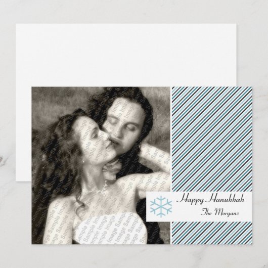 Chanukka Stripes Karte (Vorne/Hinten)