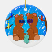 Chanukka-Teddybär-Verzierung Keramikornament (Hinten)