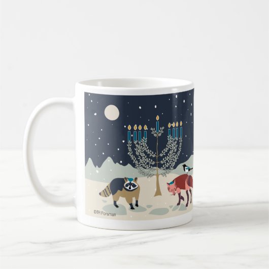 Chanukka-Tiere Menorah Wüste Kaffeetasse (Links)