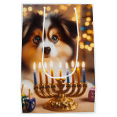 Chanukka-Welpe Mittlere Geschenktüte (Rückseite)