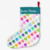 Chanukkacollagen-und -regenbogen-Stern-Strumpf Kleiner Weihnachtsstrumpf (Rückseite)