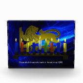 Chanukkah Brass Lion Menorah Fotoblock (Vorderseite)