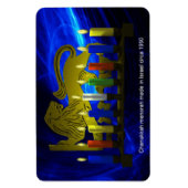 Chanukkah Brass Lion Menorah Magnet (Vertikal)
