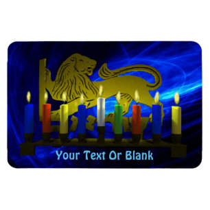 Chanukkah Brass Lion Menorah Magnet