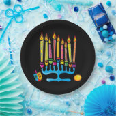 Chanukkah, Hanukkah Menorah Papierplatte Pappteller (Party)