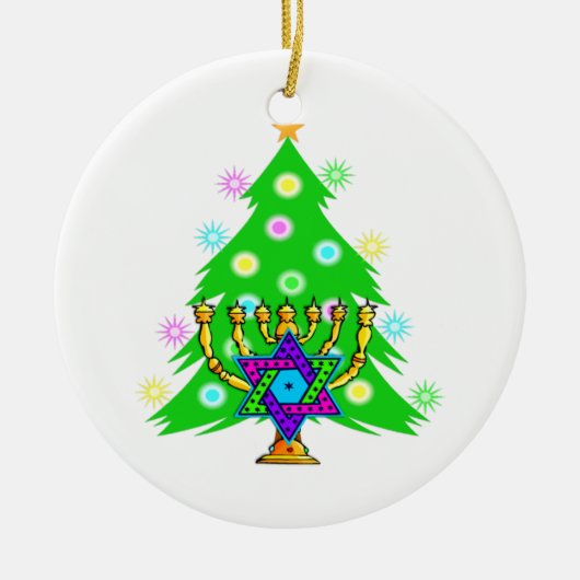 Chanukkah und Weihnachten Keramikornament (Vorne)