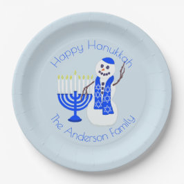 ChanukkaSnowman Chrismukkah Party addieren Ihren Pappteller