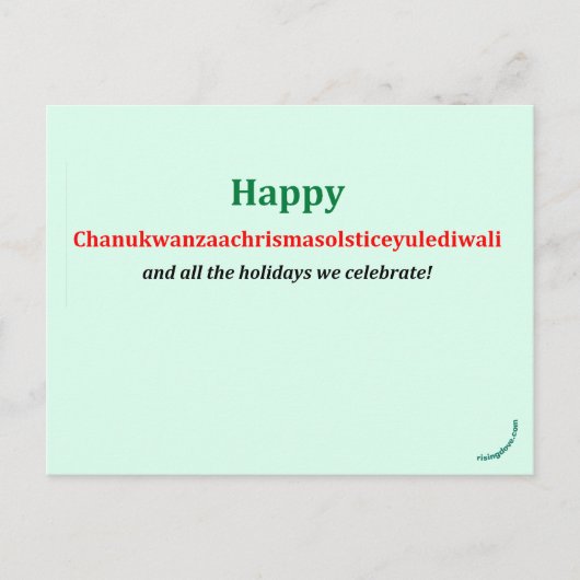Chanukwanzaachrismasolsticeyulediwali Postkarte (Vorderseite)