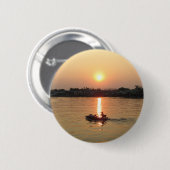 Chao Phraya Fluss Sunset ... Ayutthaya, Thailand Button (Vorne & Hinten)
