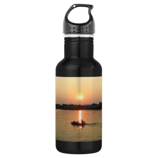 Chao Phraya Fluss Sunset ... Ayutthaya, Thailand Edelstahlflasche (Vorderseite)