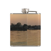 Chao Phraya Fluss Sunset ... Ayutthaya, Thailand Flachmann (Rückseite)