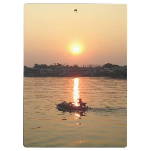 Chao Phraya Fluss Sunset ... Ayutthaya, Thailand Klemmbrett (Rückseite)