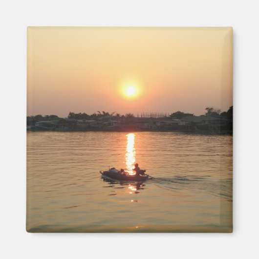 Chao Phraya Fluss Sunset ... Ayutthaya, Thailand Magnet (Vorne)