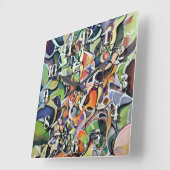 Chaos Abstrakter Expressionismus Zeitgenössische K Quadratische Wanduhr (Winkel)