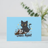 Chaos-Agent Schwarze Katze Dankeskarte (Stehend Vorderseite)