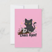 Chaos-Agent Schwarze Katze Dankeskarte (Rückseite)