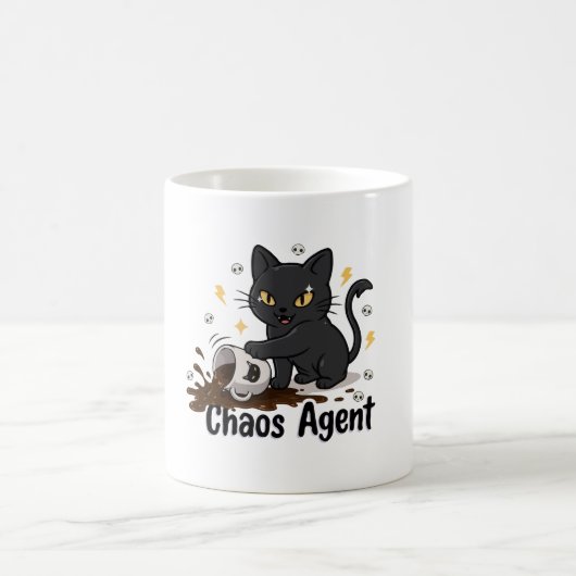 Chaos-Agent Schwarze Katze Kaffeetasse (Mittel)