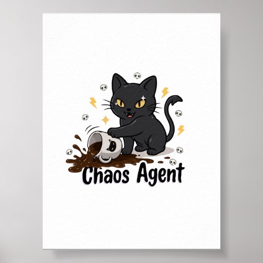 Chaos-Agent Schwarze Katze Poster (Vorne)