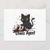 Chaos-Agent Schwarze Katze Postkarte (Vorderseite)