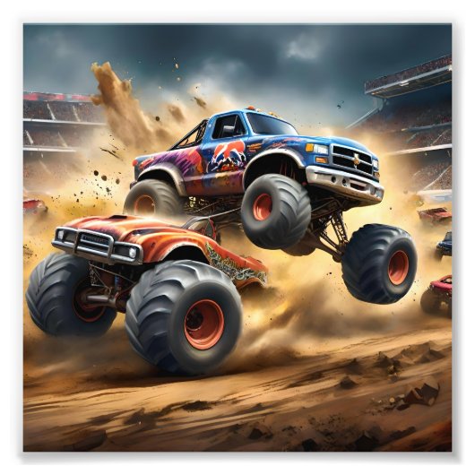 Chaos auf Rädern: Monster Truck Smash Derby Fotodruck (Vorne)