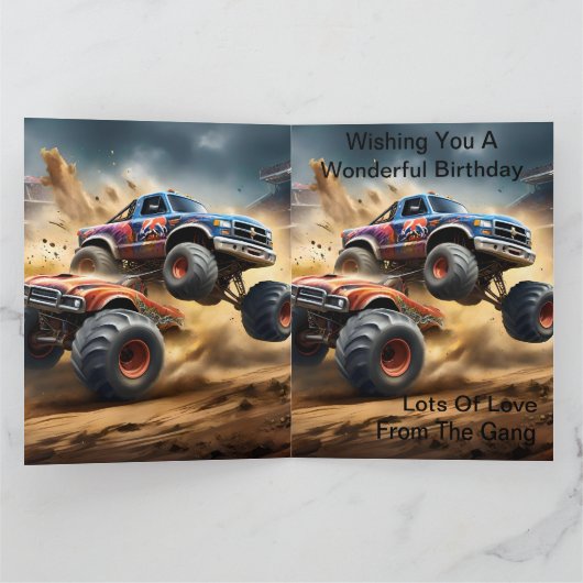 Chaos auf Rädern: Monster Truck Smash Derby Karte (Innenseite)