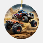 Chaos auf Rädern: Monster Truck Smash Derby Keramik Ornament (Vorne)