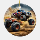 Chaos auf Rädern: Monster Truck Smash Derby Keramik Ornament (Hinten)
