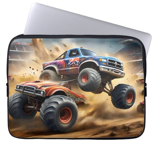Chaos auf Rädern: Monster Truck Smash Derby Laptopschutzhülle (Vorderseite)