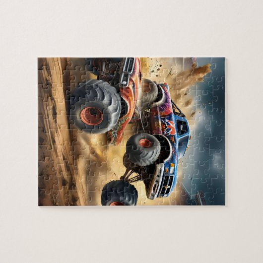 Chaos auf Rädern: Monster Truck Smash Derby Puzzle (Horizontal)