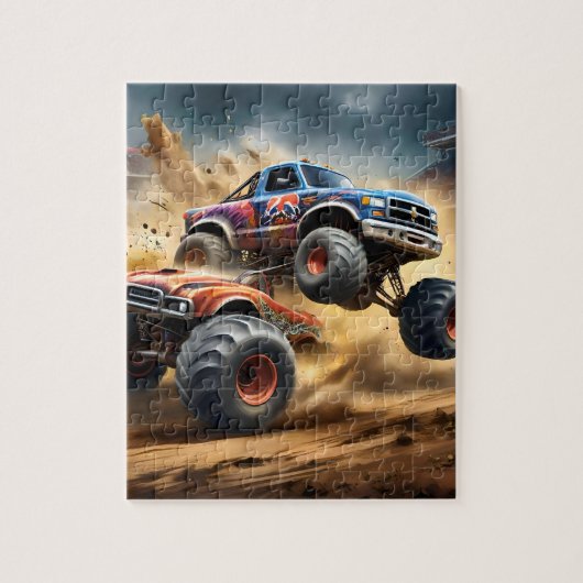 Chaos auf Rädern: Monster Truck Smash Derby Puzzle (Vertikal)