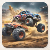 Chaos auf Rädern: Monster Truck Smash Derby, Rechteckiger Pappuntersetzer (Vorderseite)
