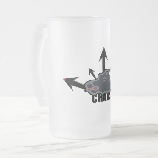Chaos-Bier-Tasse Mattglas Bierglas (Vorderseite Links)