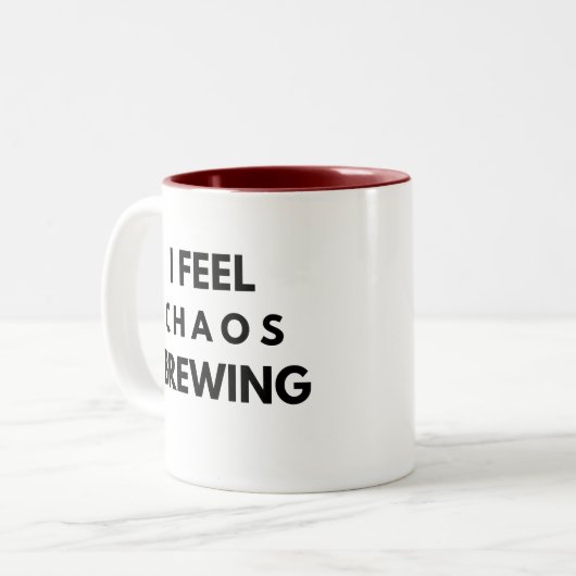 Chaos Brewing Tasse - Funny Burnout Geschenk (Vorderseite Links)