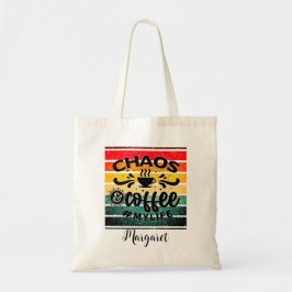 Chaos Coffee my Life Retro Sunset Tragetasche
