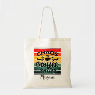 Chaos Coffee my Life Retro Sunset Tragetasche