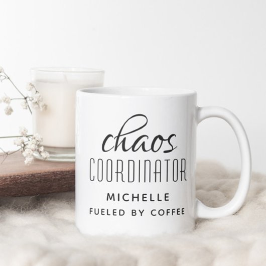 Chaos Coordinator Black Typografy Personalisiert Kaffeetasse
